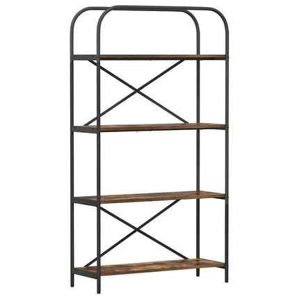 Hyllsystem 4 nivåer 80 x 30 x 146 cm Konstruerat trä Rökt ek