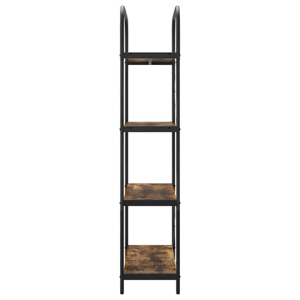Hyllsystem 4 nivåer 80 x 30 x 146 cm Konstruerat trä Rökt ek