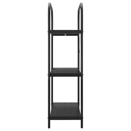Hyllsystem 3 nivåer 80 x 30 x 109 cm Konstruerat trä Svart Ek