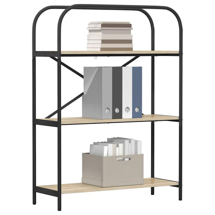 Hyllsystem 3 nivåer 80 x 30 x 109 cm Konstruerat trä Sonoma-ek