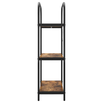 Hyllsystem 3 nivåer 80 x 30 x 109 cm Konstruerat trä Rökt ek