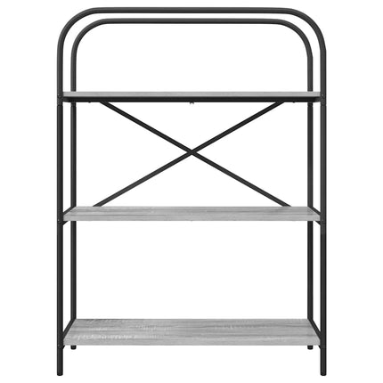 Hyllsystem 3 nivåer 80 x 30 x 109 cm Konstruerat trä Grå Sonoma