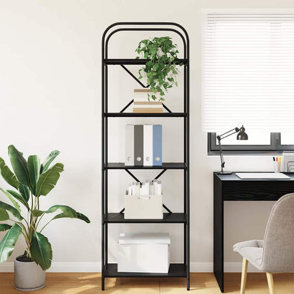 Hyllsystem Svart Ek 60 x 30 x 183 cm Konstruerat trä