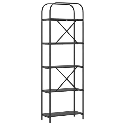 Hyllsystem Svart Ek 60 x 30 x 183 cm Konstruerat trä