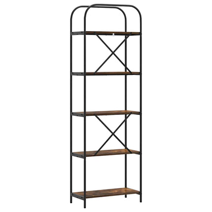 Hyllsystem 5 nivåer 60 x 30 x 183 cm Konstruerat trä Rökt ek