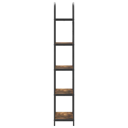 Hyllsystem 5 nivåer 60 x 30 x 183 cm Konstruerat trä Rökt ek