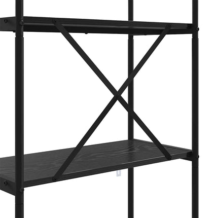 Hyllsystem Svart Ek 60 x 30 x 146 cm Konstruerat trä