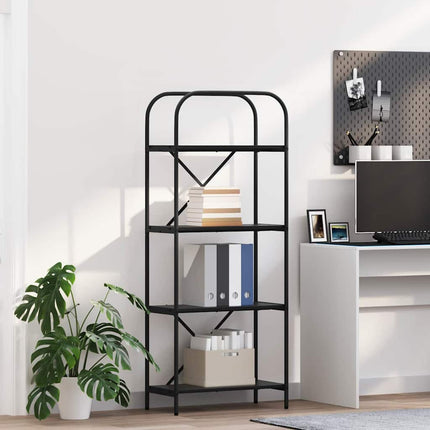 Hyllsystem Svart Ek 60 x 30 x 146 cm Konstruerat trä