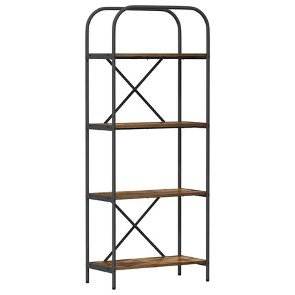 Hyllsystem 4 nivåer 60 x 30 x 146 cm Konstruerat trä Rökt ek