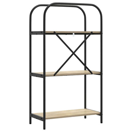 Hyllsystem 3 nivåer 60 x 30 x 109 cm Konstruerat trä Sonoma-ek