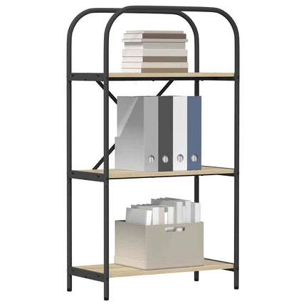 Hyllsystem 3 nivåer 60 x 30 x 109 cm Konstruerat trä Sonoma-ek