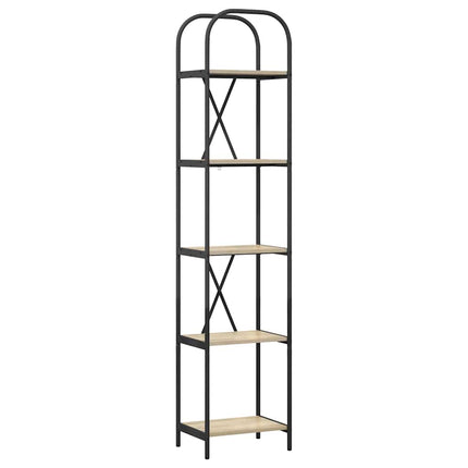 Hyllsystem 5 nivåer 40 x 30 x 183 cm Konstruerat trä Sonoma-ek
