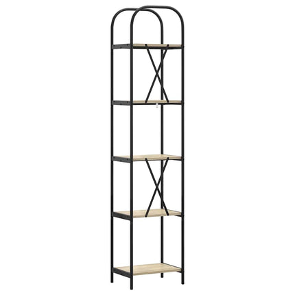 Hyllsystem 5 nivåer 40 x 30 x 183 cm Konstruerat trä Sonoma-ek