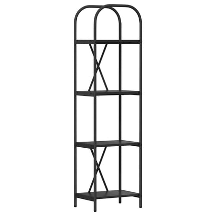 Hyllsystem 4 nivåer 40 x 30 x 146 cm Konstruerat trä Svart Ek