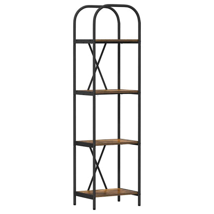 Hyllsystem 4 nivåer 40 x 30 x 146 cm Konstruerat trä Rökt ek