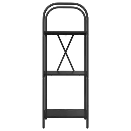Hyllsystem 3 nivåer 40 x 30 x 109 cm Konstruerat trä Svart Ek