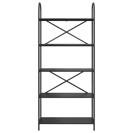 Hyllsystem Svart Ek 80 x 30 x 183 cm Konstruerat trä