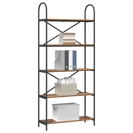 Hyllsystem 5 nivåer 80 x 30 x 183 cm Konstruerat trä