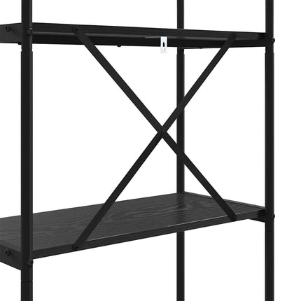 Hyllsystem Svart Ek 80 x 30 x 146 cm Konstruerat trä