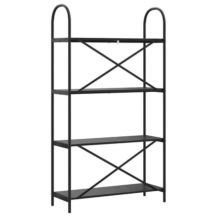 Hyllsystem 4 nivåer 80 x 30 x 146 cm Konstruerat trä Svart Ek