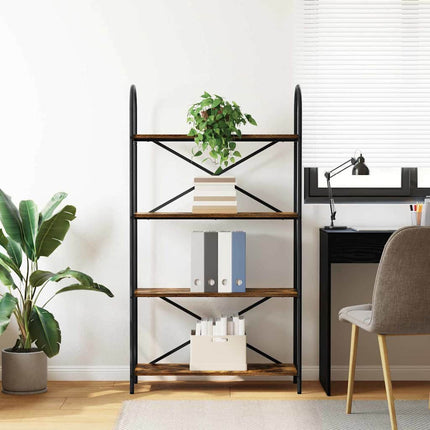 Hyllsystem Rökt ek 80 x 30 x 146 cm Konstruerat trä