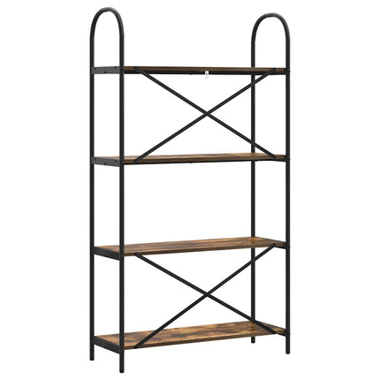 Hyllsystem 4 nivåer 80 x 30 x 146 cm Konstruerat trä Rökt ek