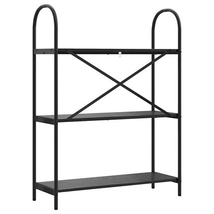 Hyllsystem 3 nivåer 80 x 30 x 109 cm Konstruerat trä Svart Ek