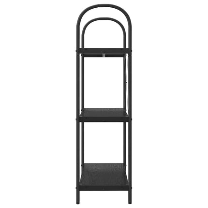 Hyllsystem 3 nivåer 80 x 30 x 109 cm Konstruerat trä Svart Ek