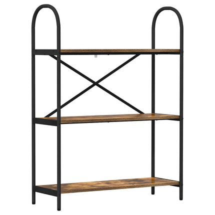 Hyllsystem 3 nivåer 80 x 30 x 109 cm Konstruerat trä Rökt ek
