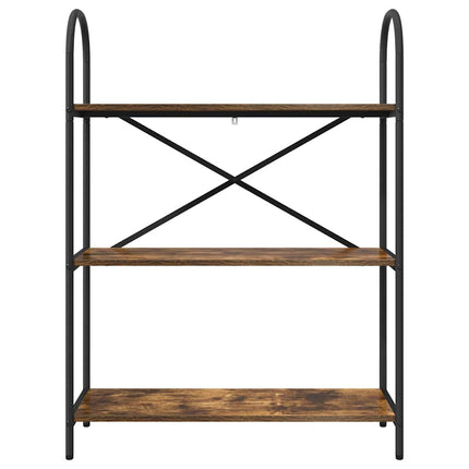 Hyllsystem 3 nivåer 80 x 30 x 109 cm Konstruerat trä Rökt ek