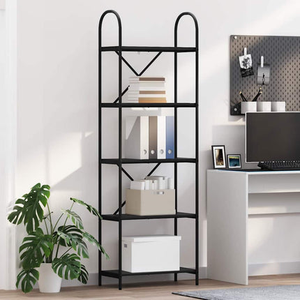 Hyllsystem Svart Ek 60 x 30 x 183 cm Konstruerat trä