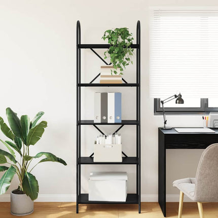 Hyllsystem Svart Ek 60 x 30 x 183 cm Konstruerat trä