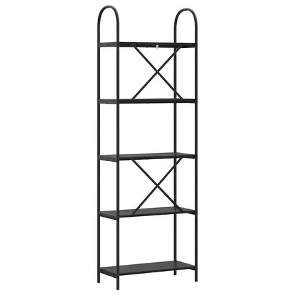 Hyllsystem Svart Ek 60 x 30 x 183 cm Konstruerat trä