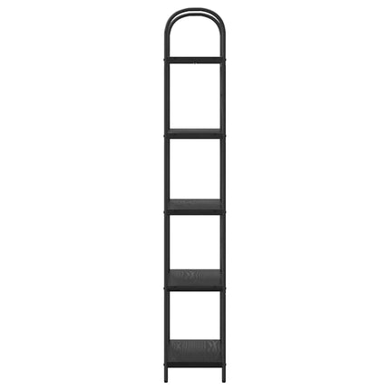 Hyllsystem 5 nivåer 60 x 30 x 183 cm Konstruerat trä Svart Ek