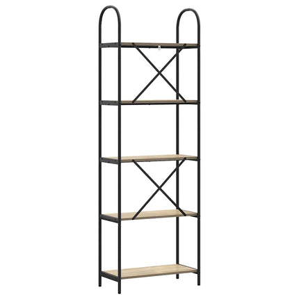 Hyllsystem 5 nivåer 60 x 30 x 183 cm Konstruerat trä Sonoma-ek