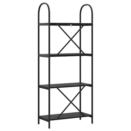 Hyllsystem 4 nivåer 60 x 30 x 146 cm Konstruerat trä Svart Ek