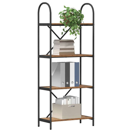 Hyllsystem Rökt ek 60 x 30 x 146 cm Konstruerat trä