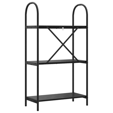 Hyllsystem 3 nivåer 60 x 30 x 109 cm Konstruerat trä Svart Ek