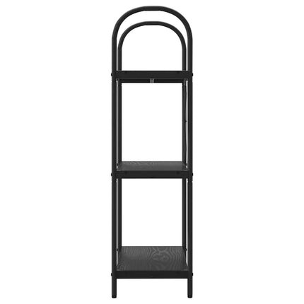 Hyllsystem 3 nivåer 60 x 30 x 109 cm Konstruerat trä Svart Ek