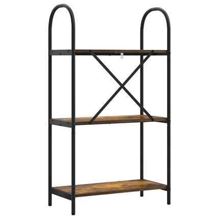 Hyllsystem 3 nivåer 60 x 30 x 109 cm Konstruerat trä Rökt ek