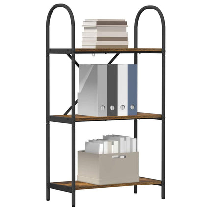 Hyllsystem 3 nivåer 60 x 30 x 109 cm Konstruerat trä Rökt ek