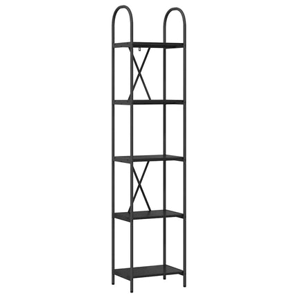 Hyllsystem Svart Ek 40 x 30 x 183 cm Konstruerat trä