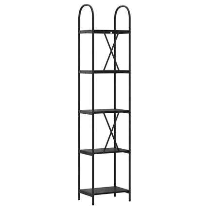 Hyllsystem 5 nivåer 40 x 30 x 183 cm Konstruerat trä Svart Ek