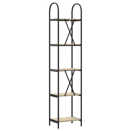 Hyllsystem 5 nivåer 40 x 30 x 183 cm Konstruerat trä Sonoma-ek