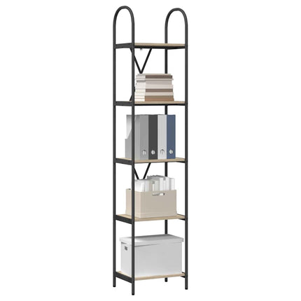 Hyllsystem 5 nivåer 40 x 30 x 183 cm Konstruerat trä Sonoma-ek