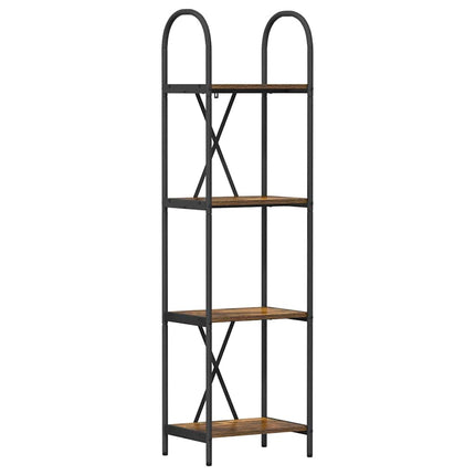 Hyllsystem 4 nivåer 40 x 30 x 146 cm Konstruerat trä Rökt ek