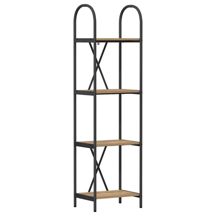 Hyllsystem 4 nivåer 40 x 30 x 146 cm Konstruerat trä Artisan Ek