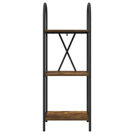 Hyllsystem 3 nivåer 40 x 30 x 109 cm Konstruerat trä Rökt ek