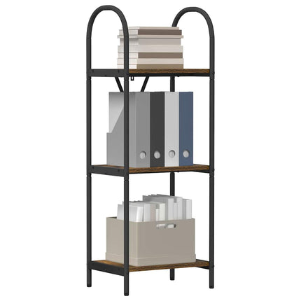 Hyllsystem 3 nivåer 40 x 30 x 109 cm Konstruerat trä Rökt ek
