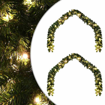 Julgirlander med 600 LED-lampor 2 pcs Grön PVC